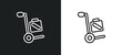 trolley with cargo outline icon in white and black colors. trolley with cargo flat vector icon from construction collection for web, mobile apps and ui.