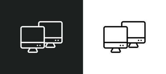 Poster - computers outline icon in white and black colors. computers flat vector icon from computer collection for web, mobile apps and ui.