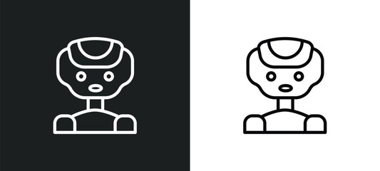 Poster - robotics outline icon in white and black colors. robotics flat vector icon from computer collection for web, mobile apps and ui.