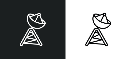 Poster - telecommunications outline icon in white and black colors. telecommunications flat vector icon from computer collection for web, mobile apps and ui.