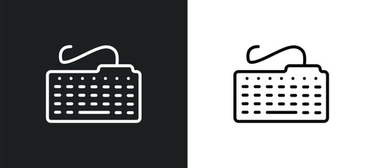 Poster - classroom keyboard outline icon in white and black colors. classroom keyboard flat vector icon from computer collection for web, mobile apps and ui.