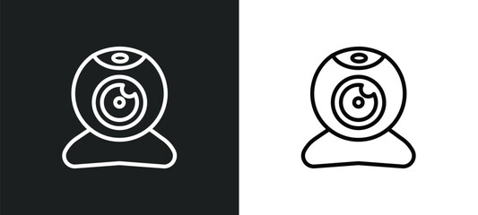 Poster - webcamera outline icon in white and black colors. webcamera flat vector icon from computer collection for web, mobile apps and ui.