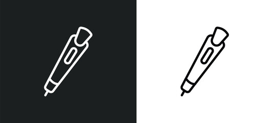 3d printing pen outline icon in white and black colors. 3d printing pen flat vector icon from computer collection for web, mobile apps and ui.