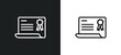 certification file outline icon in white and black colors. certification file flat vector icon from commerce and shopping collection for web, mobile apps and ui.