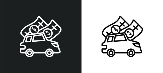 Fototapete - buy a car outline icon in white and black colors. buy a car flat vector icon from commerce collection for web, mobile apps and ui.