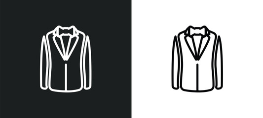 Poster - dinner jacket outline icon in white and black colors. dinner jacket flat vector icon from clothes collection for web, mobile apps and ui.