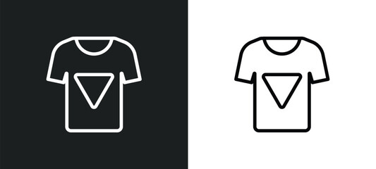 Poster - t-shirt outline icon in white and black colors. t-shirt flat vector icon from clothes collection for web, mobile apps and ui.