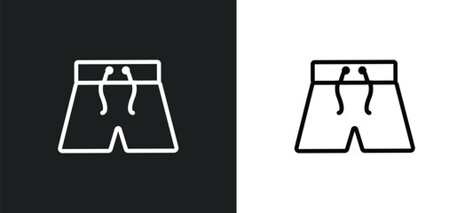 Poster - short outline icon in white and black colors. short flat vector icon from clothes collection for web