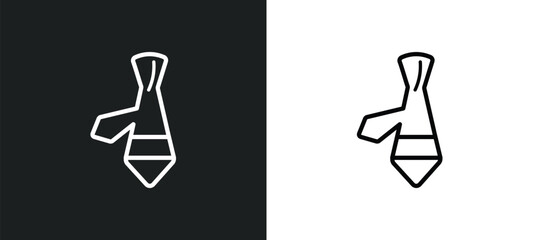 Poster - cravat outline icon in white and black colors. cravat flat vector icon from collection for web, mobile apps and ui.