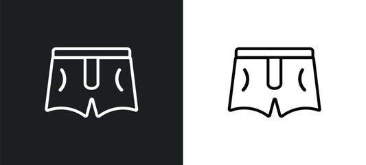 Poster - briefs outline icon in white and black colors. briefs flat vector icon from collection for web, mobi