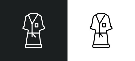 Poster - housecoat outline icon in white and black colors. housecoat flat vector icon from clothes collection for web, mobile apps and ui.