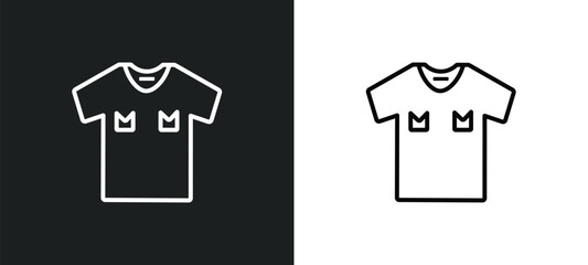 Poster - tshirt outline icon in white and black colors. tshirt flat vector icon from clothes collection for w