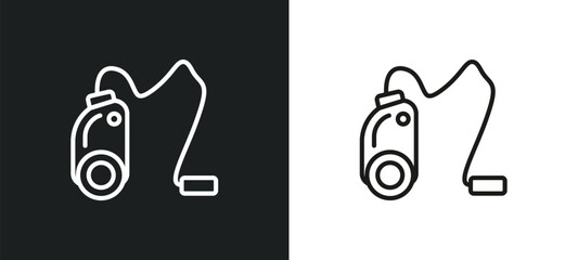 Poster - hoover outline icon in white and black colors. hoover flat vector icon from cleaning collection for 