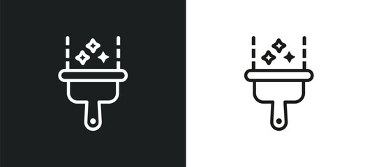 Poster - wiper outline icon in white and black colors. wiper flat vector icon from cleaning collection for we