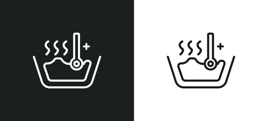 Poster - hot water outline icon in white and black colors. hot water flat vector icon from cleaning collectio