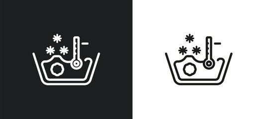Poster - cold water outline icon in white and black colors. cold water flat vector icon from cleaning collect