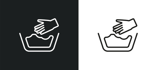 Poster - delicate outline icon in white and black colors. delicate flat vector icon from cleaning collection 