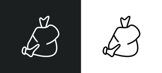 Poster - garbage outline icon in white and black colors. garbage flat vector icon from cleaning collection for web, mobile apps and ui.