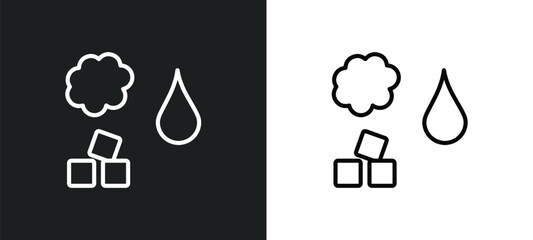 Poster - states of matter outline icon in white and black colors. states of matter flat vector icon from clea