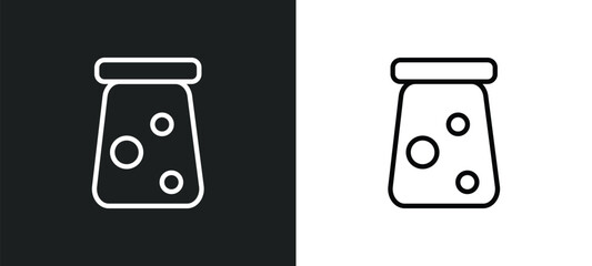 Poster - preservatives outline icon in white and black colors. preservatives flat vector icon from cleaning c