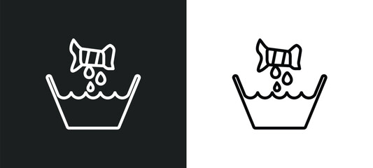 Poster - squeeze outline icon in white and black colors. squeeze flat vector icon from cleaning collection fo