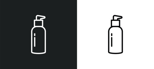 Poster - emulsion outline icon in white and black colors. emulsion flat vector icon from cleaning collection 
