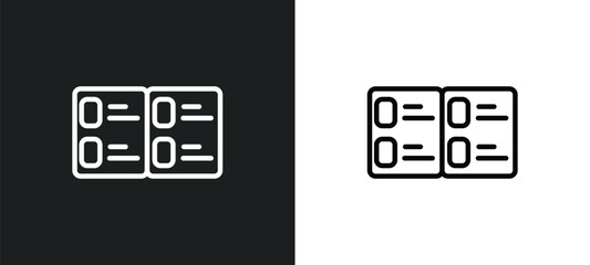 Poster - storyboard outline icon in white and black colors. storyboard flat vector icon from cinema collectio