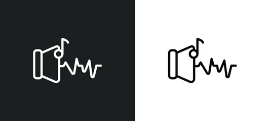 Poster - sound effect outline icon in white and black colors. sound effect flat vector icon from cinema collection for web, mobile apps and ui.