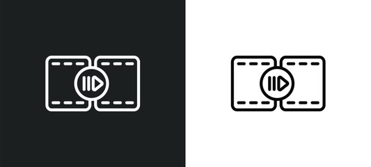 Poster - slow motion outline icon in white and black colors. slow motion flat vector icon from cinema collection for web, mobile apps and ui.