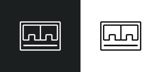 Poster - box office outline icon in white and black colors. box office flat vector icon from cinema collection for web, mobile apps and ui.