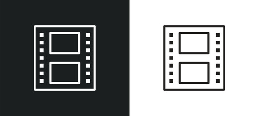 Poster - image fotogram outline icon in white and black colors. image fotogram flat vector icon from cinema c