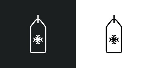 Poster - gift tag outline icon in white and black colors. gift tag flat vector icon from christmas collection for web, mobile apps and ui.