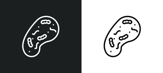Poster - microbiology outline icon in white and black colors. microbiology flat vector icon from chemistry co