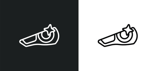 Poster - car headlight outline icon in white and black colors. car headlight flat vector icon from car parts collection for web, mobile apps and ui.