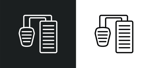 Poster - car accelerator outline icon in white and black colors. car accelerator flat vector icon from car parts collection for web, mobile apps and ui.