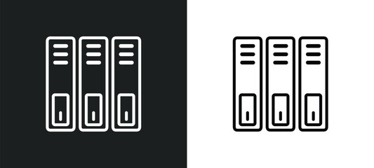 Poster - binder outline icon in white and black colors. binder flat vector icon from business and finance collection for web, mobile apps and ui.