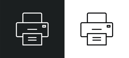 Poster - print document outline icon in white and black colors. print document flat vector icon from business and finance collection for web, mobile apps and ui.