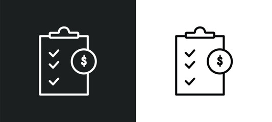 Poster - investigate outline icon in white and black colors. investigate flat vector icon from business and finance collection for web, mobile apps and ui.