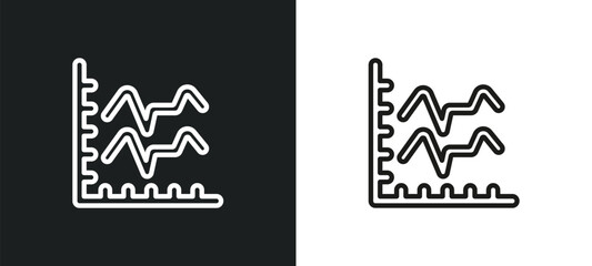 Poster - charts outline icon in white and black colors. charts flat vector icon from business collection for web, mobile apps and ui.