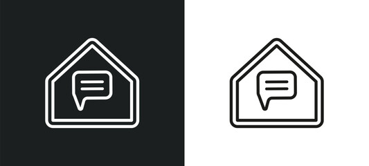 Poster - correspondence outline icon in white and black colors. correspondence flat vector icon from business collection for web, mobile apps and ui.