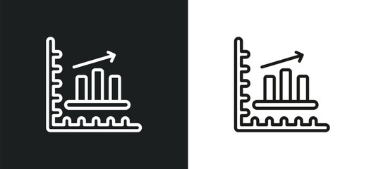 Poster - increasing stocks outline icon in white and black colors. increasing stocks flat vector icon from business and analytics collection for web, mobile apps and ui.