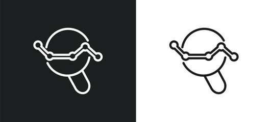Poster - market research outline icon in white and black colors. market research flat vector icon from business and analytics collection for web, mobile apps and ui.