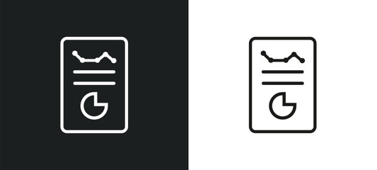 Poster - analytic visualization outline icon in white and black colors. analytic visualization flat vector icon from business and analytics collection for web, mobile apps and ui.