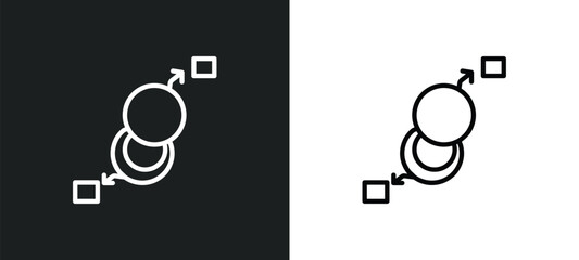 Poster - value chart outline icon in white and black colors. value chart flat vector icon from analytics collection for web, mobile apps and ui.