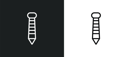 Poster - tie outline icon in white and black colors. tie flat vector icon from business collection for web, mobile apps and ui.