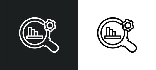 Poster - market research outline icon in white and black colors. market research flat vector icon from analytics collection for web, mobile apps and ui.