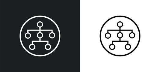 Poster - hierarchy outline icon in white and black colors. hierarchy flat vector icon from business collection for web, mobile apps and ui.