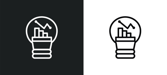Poster - business outline icon in white and black colors. business flat vector icon from business collection for web, mobile apps and ui.