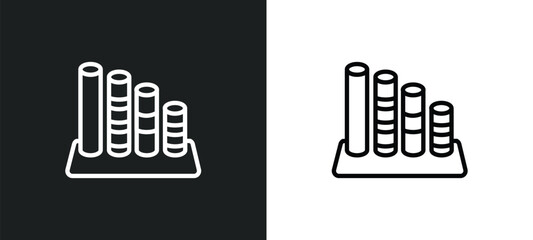 Poster - cylindrical data graphic outline icon in white and black colors. cylindrical data graphic flat vector icon from business collection for web, mobile apps and ui.