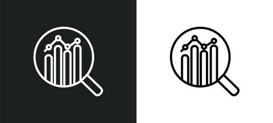 Poster - data search interface outline icon in white and black colors. data search interface flat vector icon from business collection for web, mobile apps and ui.